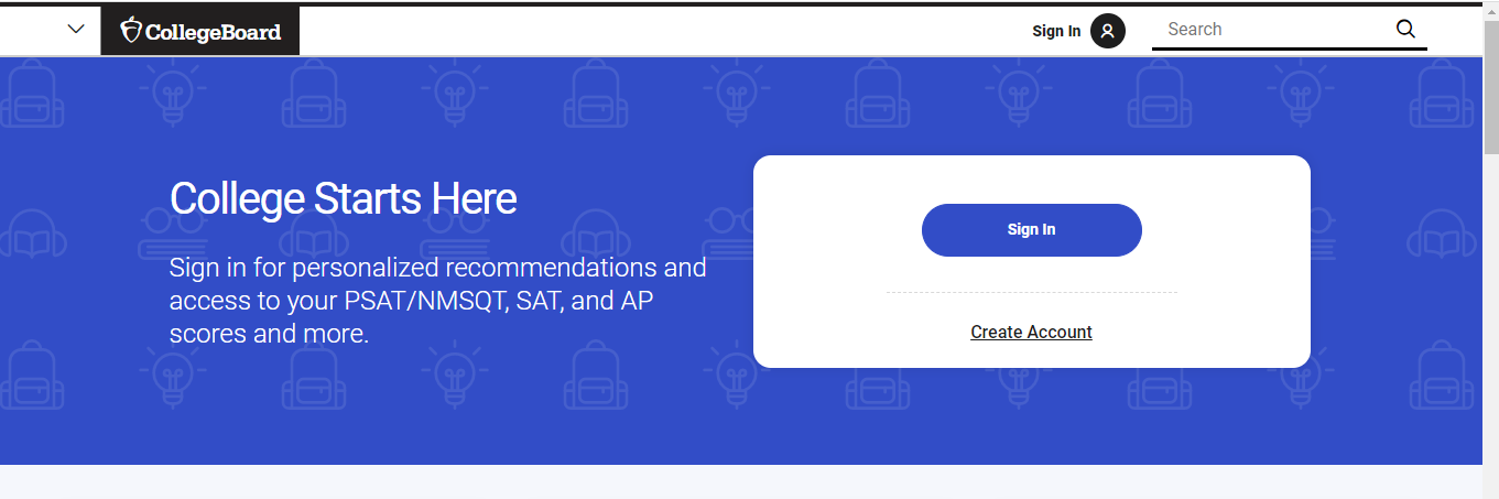 SAT Registration Page